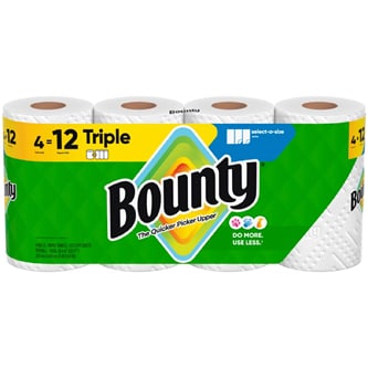 Bounty 2-Ply Triples Paper Towels, Select-a-Size