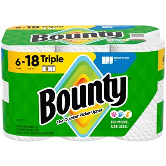 Bounty 2-Ply Triples Paper Towels, Select-a-Size