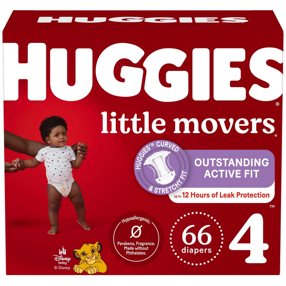 Huggies Little Movers Diapers, Size 4