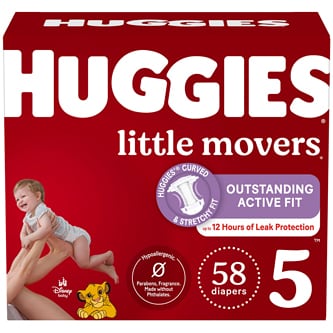Huggies Little Movers Diapers, Size 5