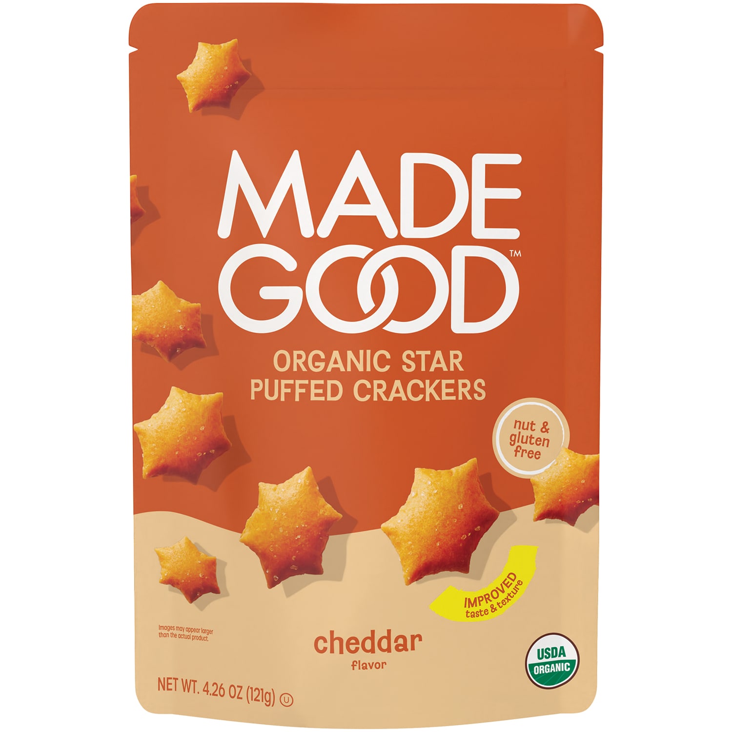 Made Good Star Puffed Crackers, Cheddar
