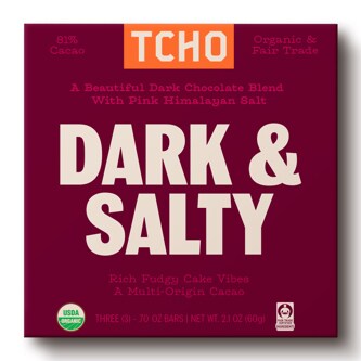 TCHO Dark Chocolate, Dark & Salty  