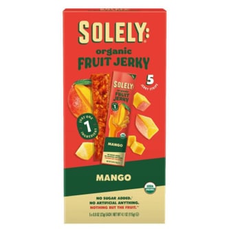 Solely Organic Fruit Jerky, Mango