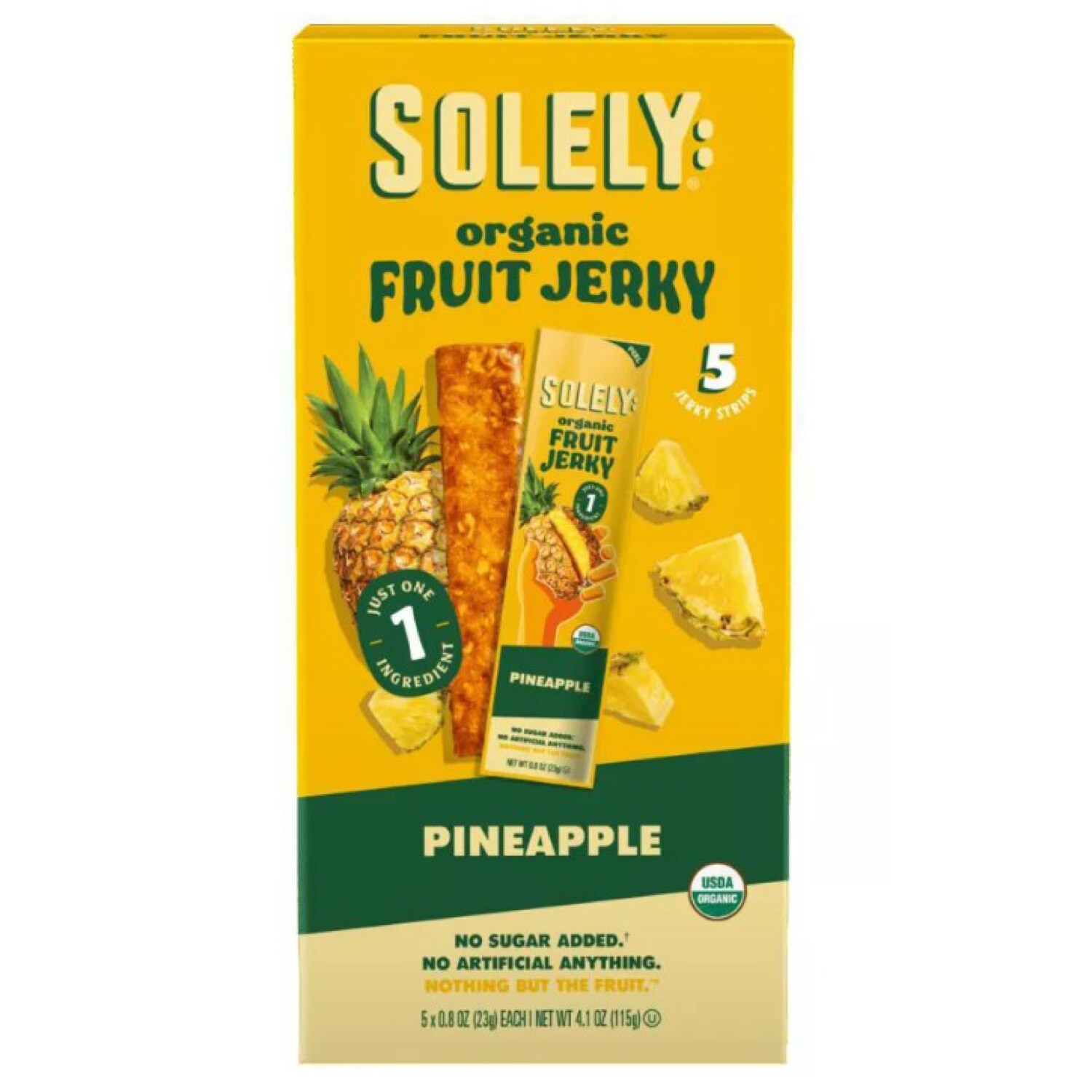 Solely Organic Fruit Jerky, Pineapple