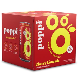 Poppi Prebiotic Soda, Cherry Limeade, Cans
