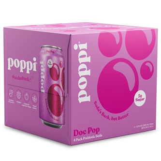 Poppi Prebiotic Soda, Doc Pop, Cans