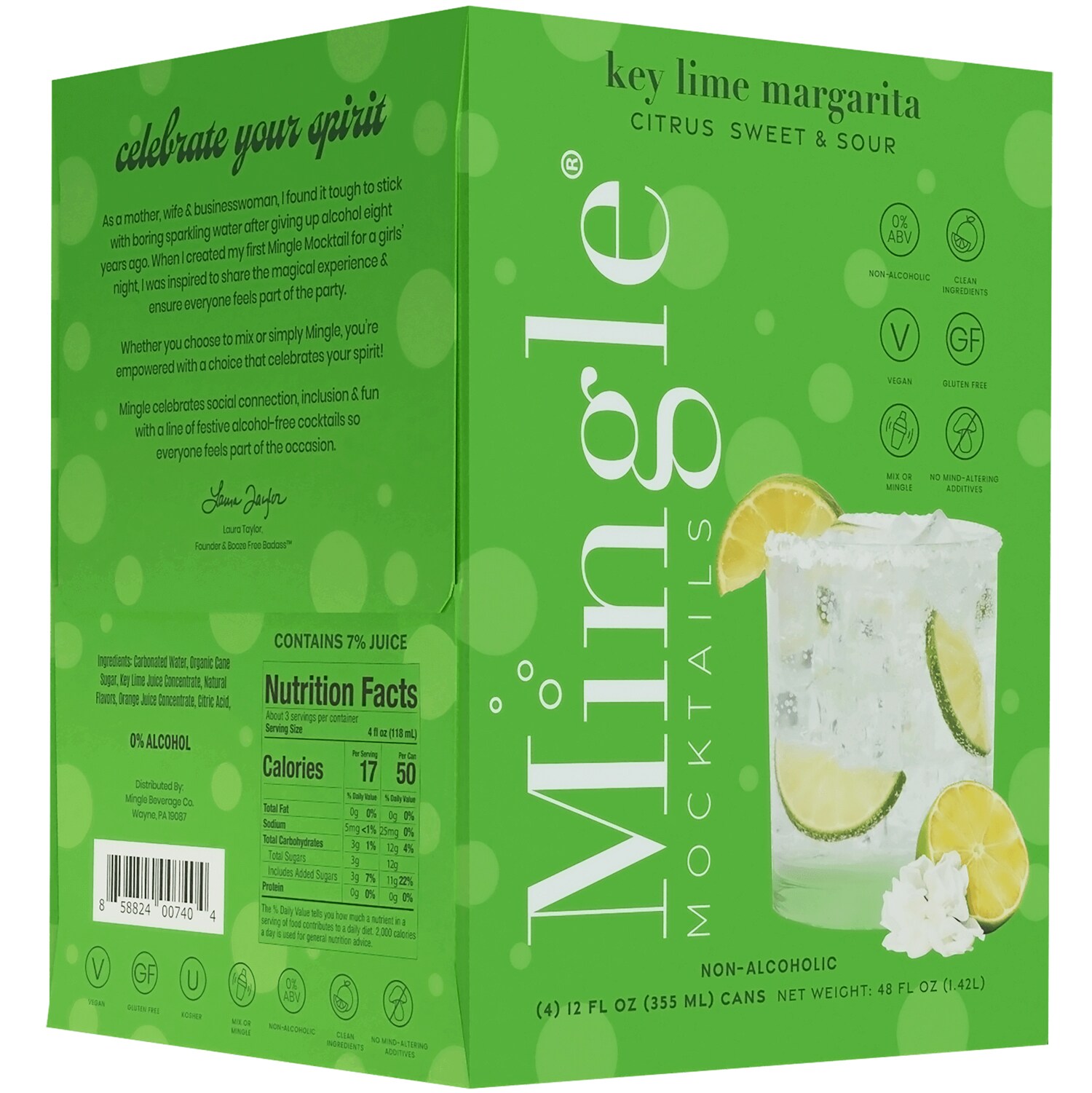 Mingle Non-Alcoholic Key Lime Margarita, Cans