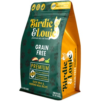Birdie & Louie Grain Free Premium Dry Cat Food, Duck & Herring