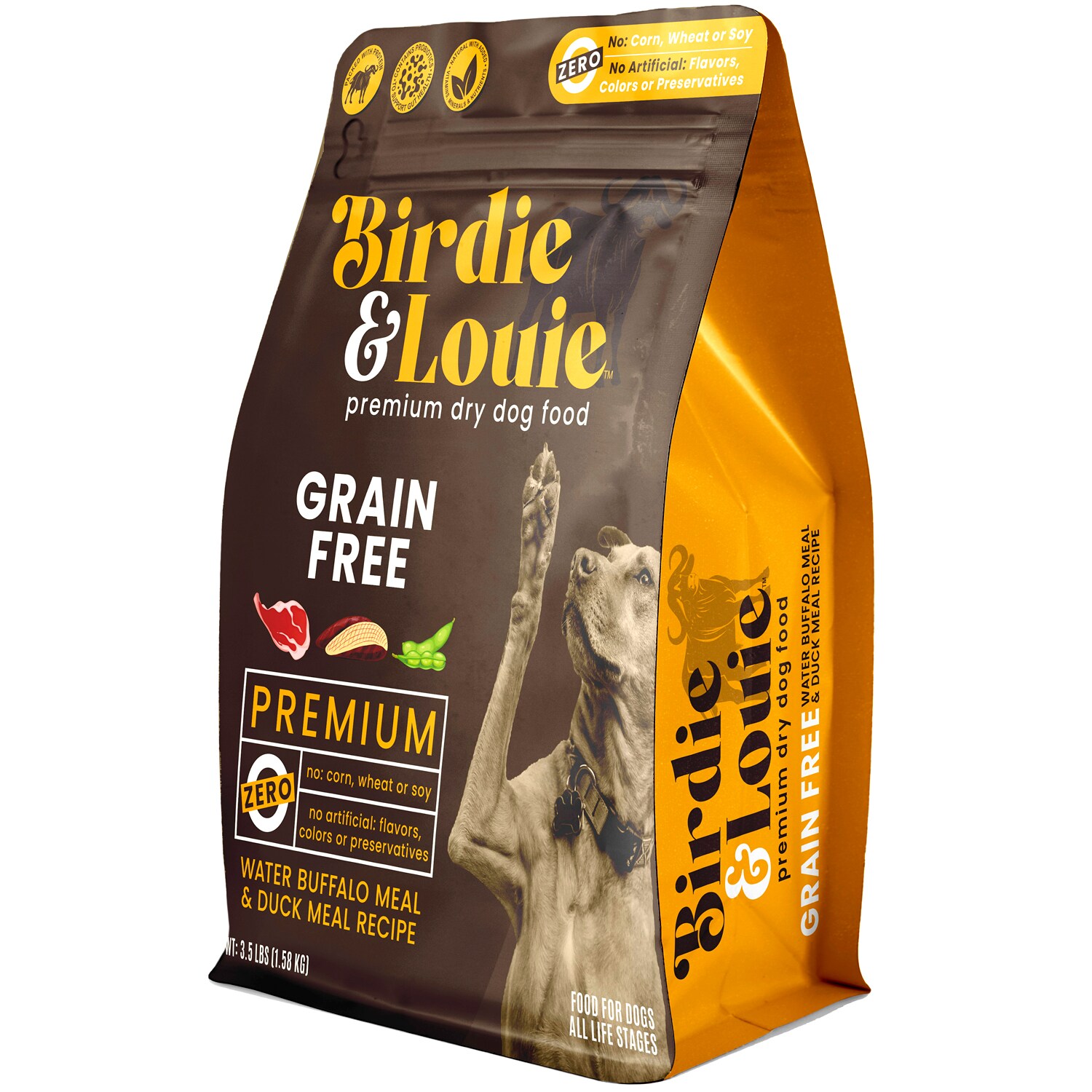 Birdie & Louie Grain Free Dry Dog Food, Buffalo & Duck
