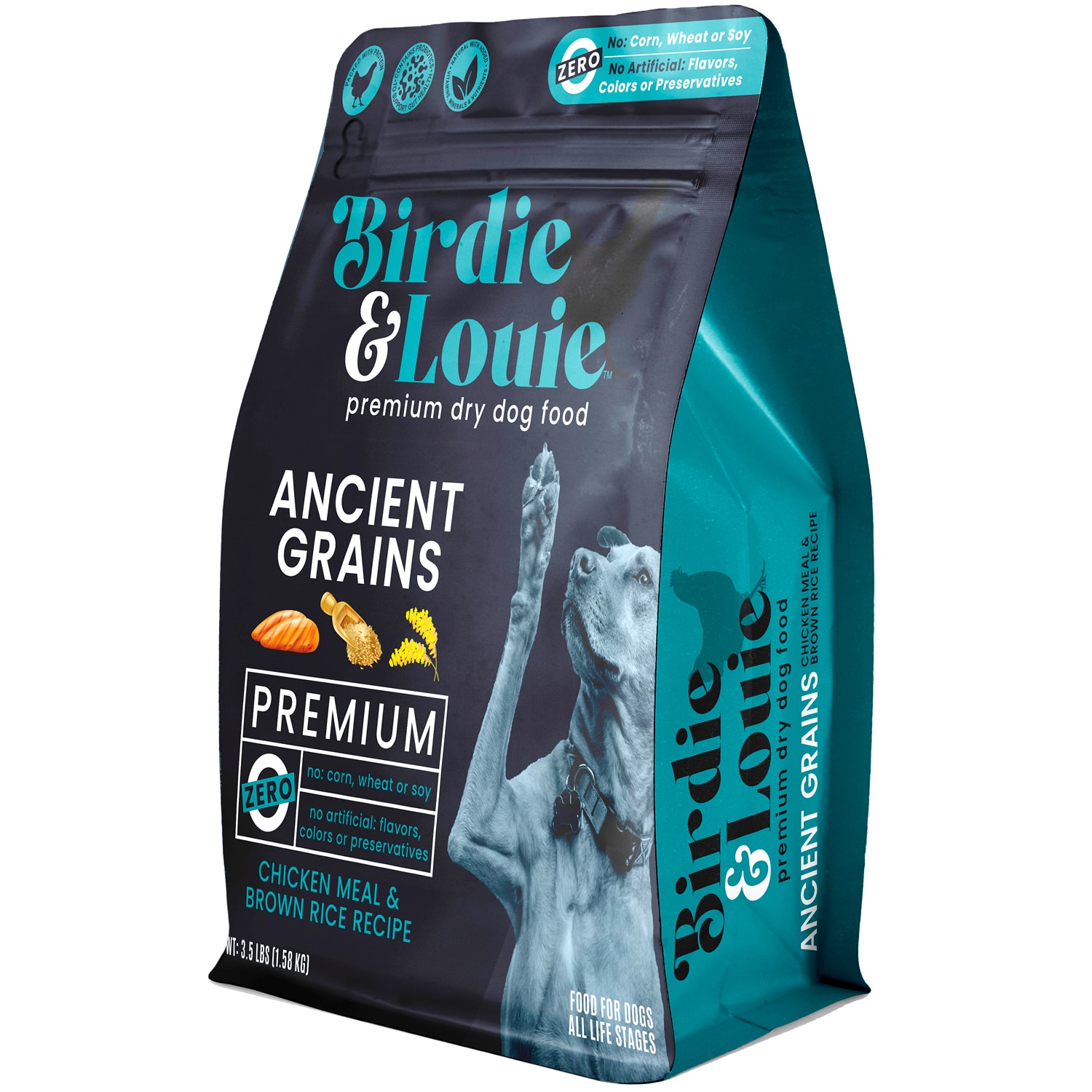 Birdie & Louie Ancient Grains Dry Dog Food, Chicken & Rice