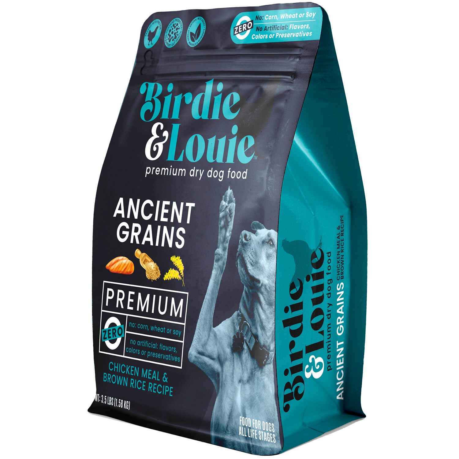 Birdie & Louie Ancient Grains Dry Dog Food, Chicken & Rice