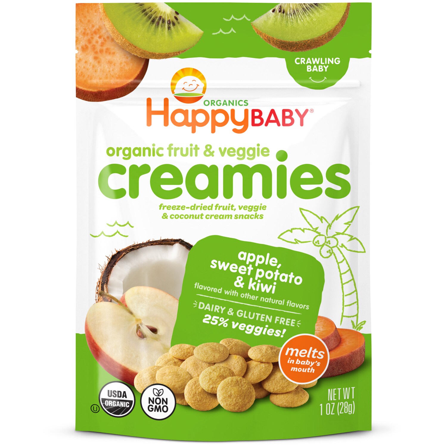 Happy Family Happy Baby Organic Creamies, Apple, Sweet Potato, Kiwi Fruit & Veggies