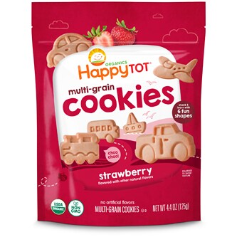 Happy Family Happy Tot Multi-Grain Cookies, Strawberry