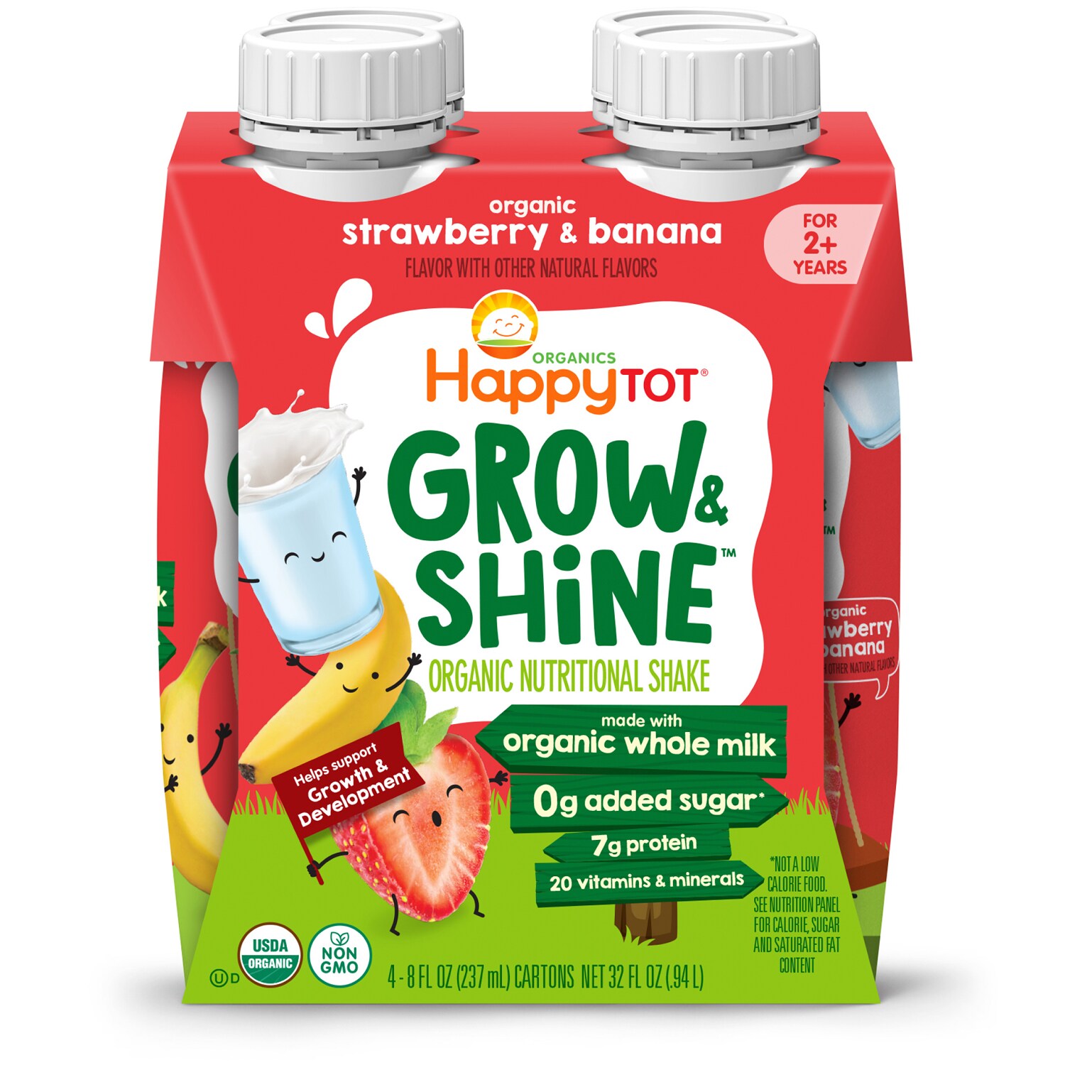 Happy Tot Grow & Shine Nutritional Shake, Strawberry Banana