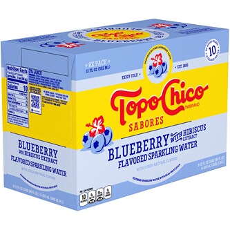 Topo Chico Sabores, Blueberry with Hibiscus Sparkling Water, Cans 
