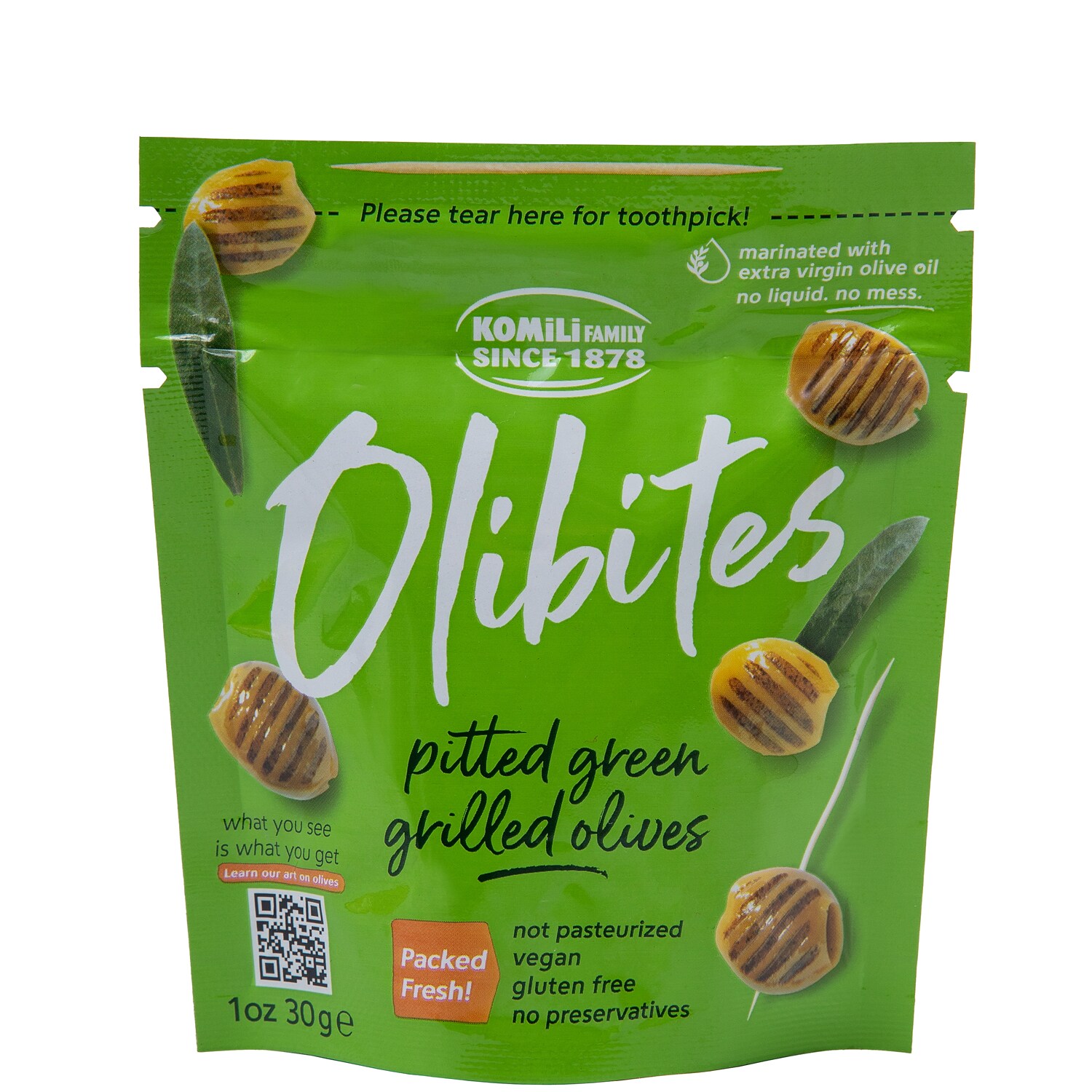 Komili Olibites Pitted Grilled Green Olives