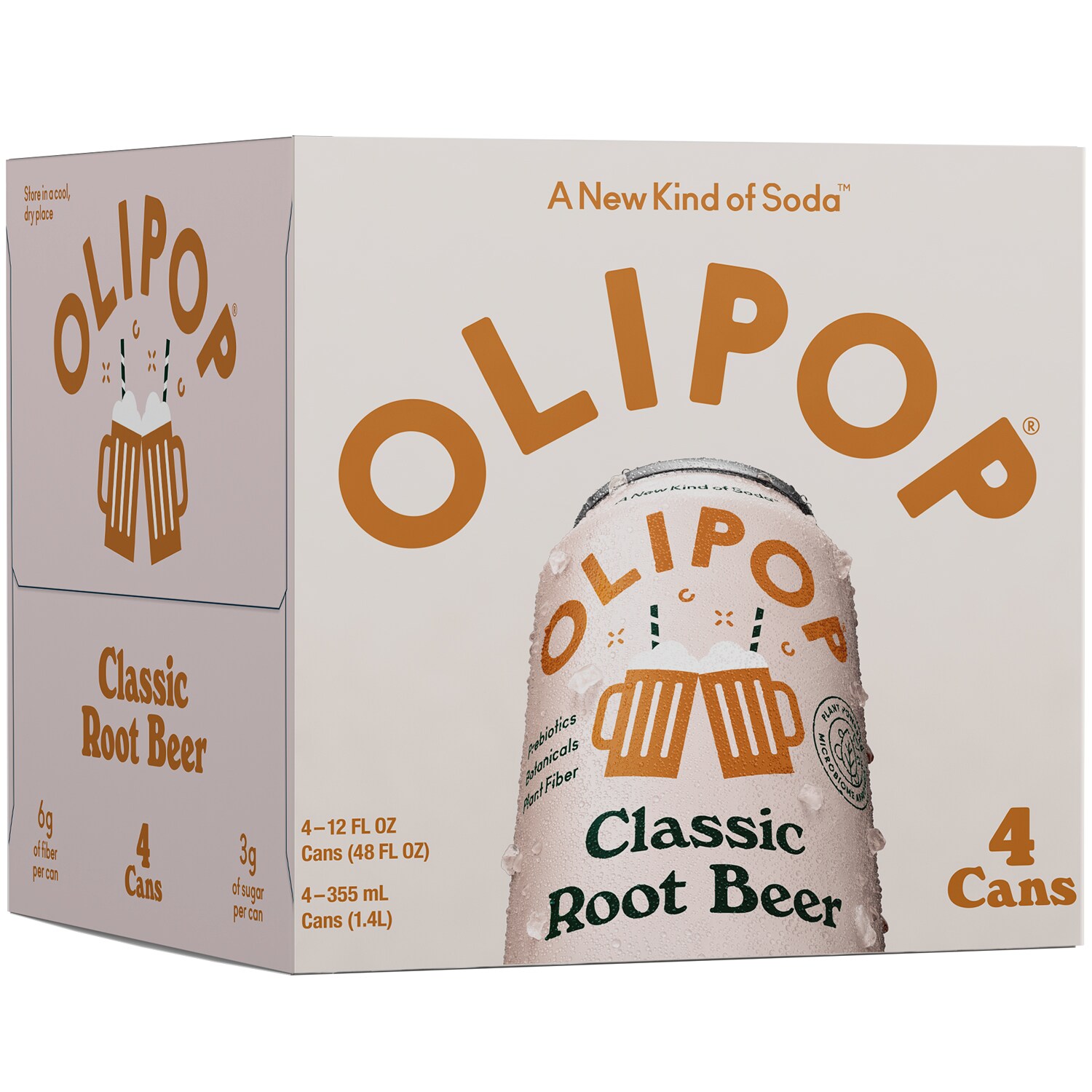 Olipop Classic Root Beer, Cans