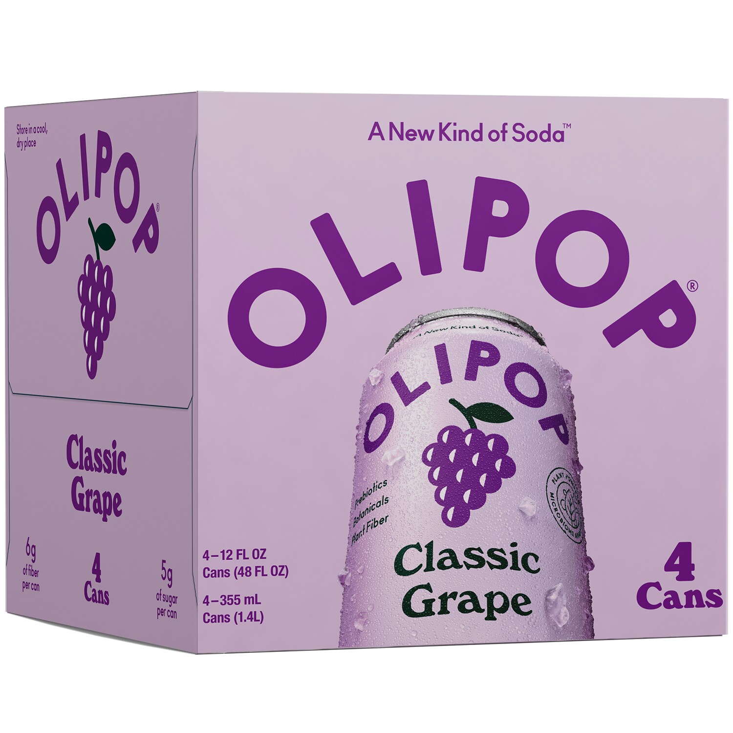 Olipop Grape Soda, Cans