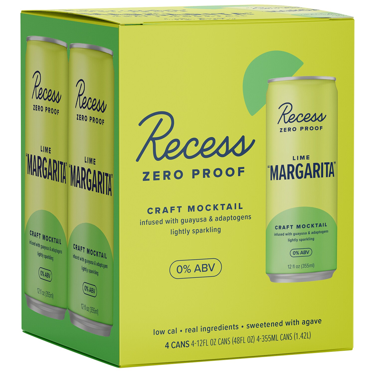 Recess Non-Alcoholic Lime Margarita, Cans 
