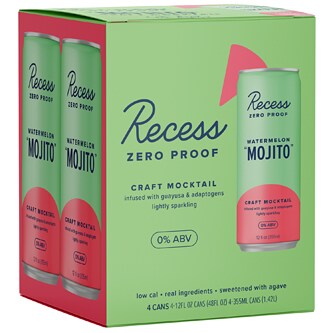 Recess Non-Alcoholic Watermelon Mojito, Cans