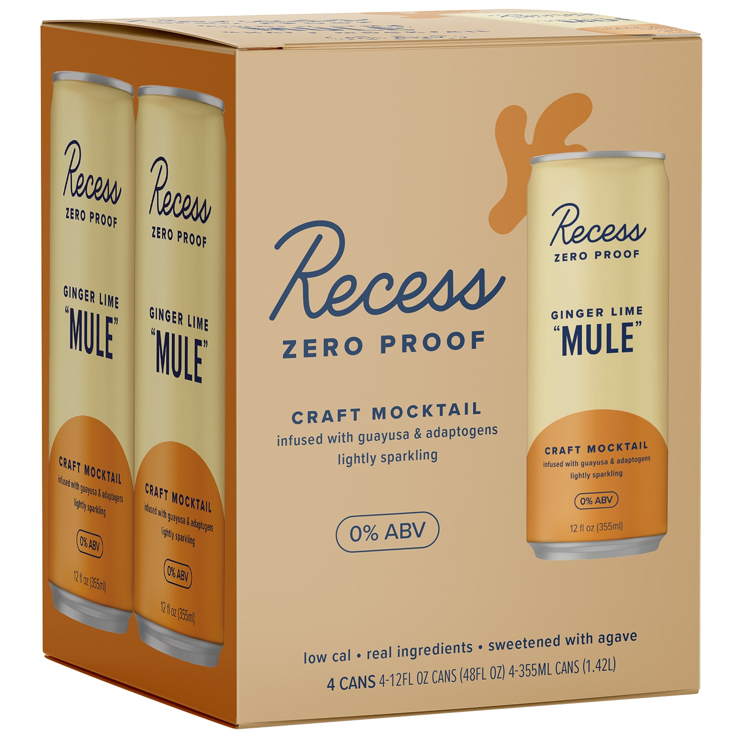 Recess Non-Alcoholic Ginger Lime, Cans