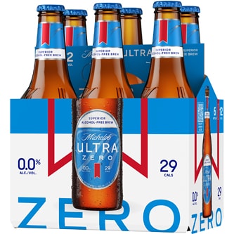 Michelob ULTRA Zero Non-Alcoholic Beer, Glass Bottles
