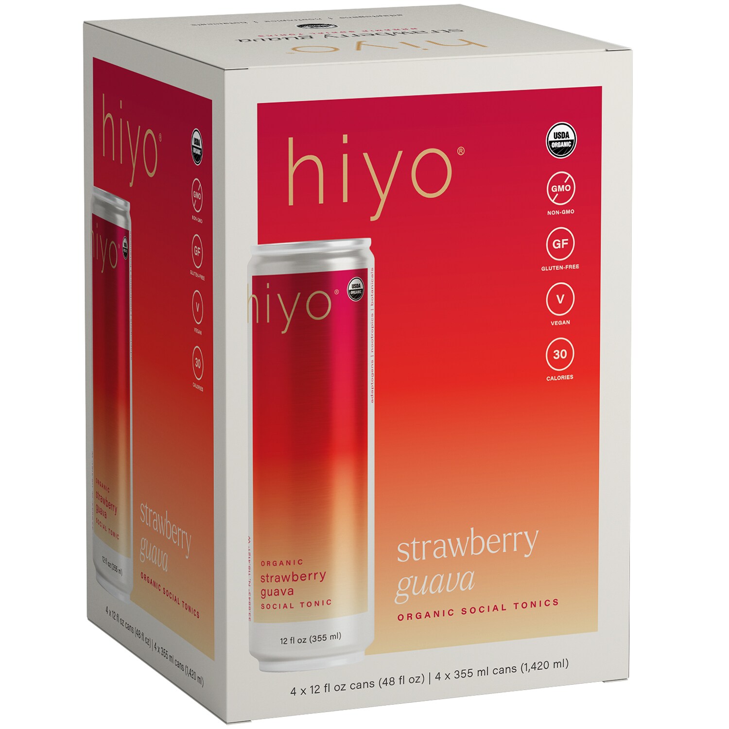 Hiyo Organic Strawberry Guava Social Tonic, Can