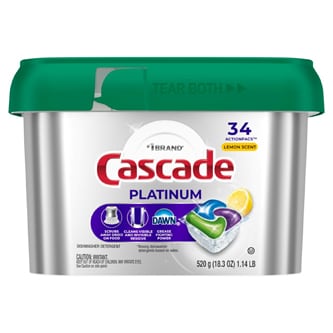 Cascade Platinum ActionPacs Dishwasher Detergent, Lemon Scent