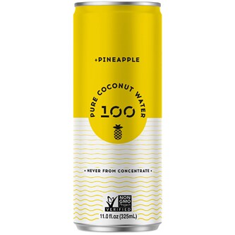 100 Coconuts Pure Coconut Water + Pineapple, Can