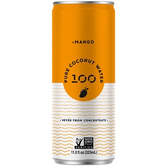100 Coconuts Pure Coconut Water + Mango, Can