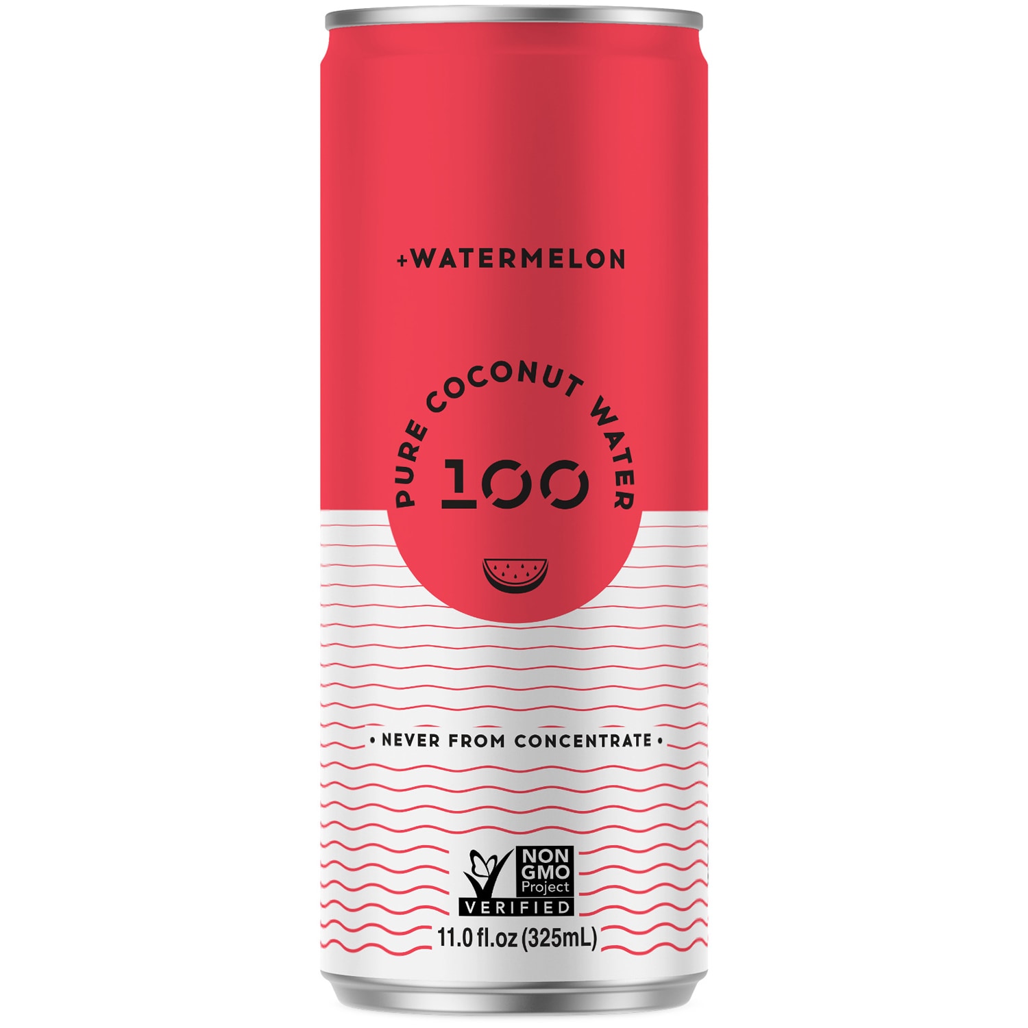 100 Coconuts Pure Coconut Water + Watermelon, Can