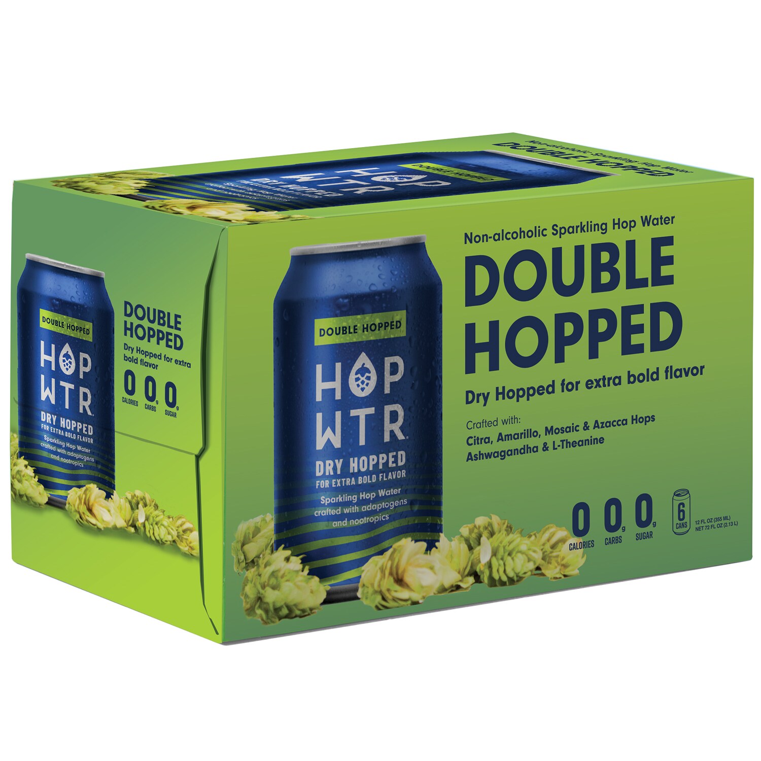 HOP WTR Non-Alcoholic Sparkling Hop Water, Double Hopped, Cans