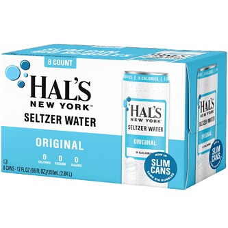 Hal's New York Seltzer Water, Original, Cans