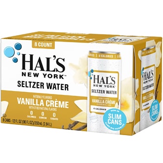 Hal's New York Seltzer Water, Vanilla Crème, Cans