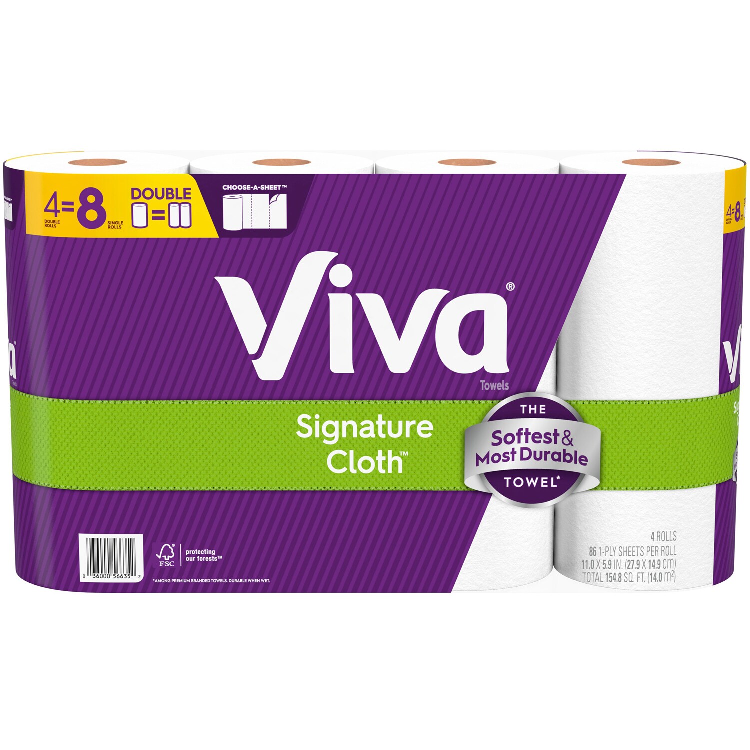 Viva Signature Cloth Paper Towels, Double Rolls, Choose-A-Sheet