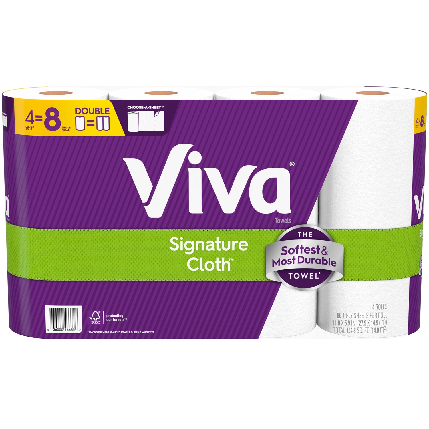 Viva Signature Cloth Paper Towels, Double Rolls, Choose-A-Sheet