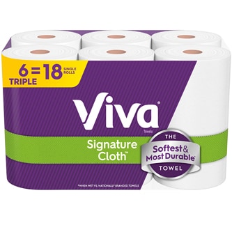 Viva Signature Cloth Paper Towels Triple Rolls, Choose-A-Sheet