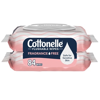 Cottonelle Flushable Wipes, Fragrance Free