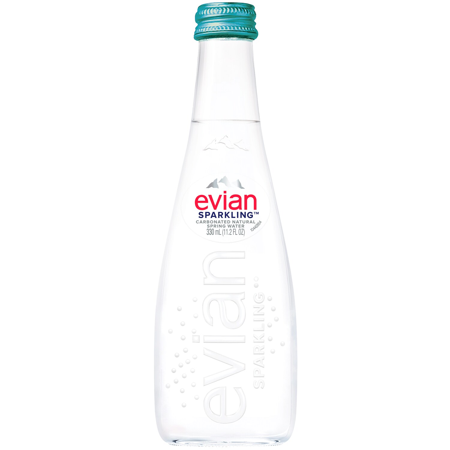 Evian Natural Sparkling Water, Glass Bottle