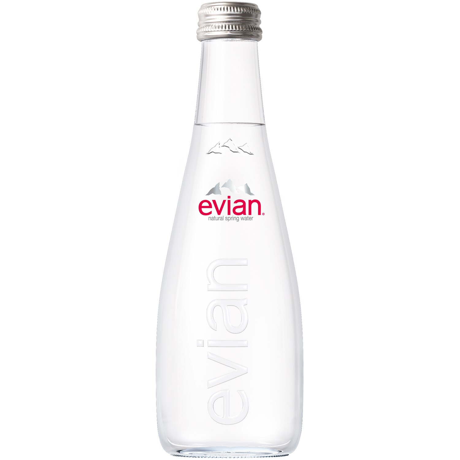 Evian Natural Spring Water, Glass Bottle
