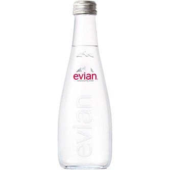 Evian Natural Spring Water, Glass Bottle