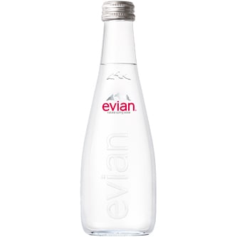 Evian Natural Spring Water, Glass Bottle