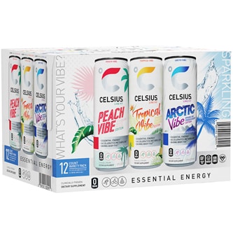 Celsius Sparkling Energy Drink, Vibe Variety Pack, Cans