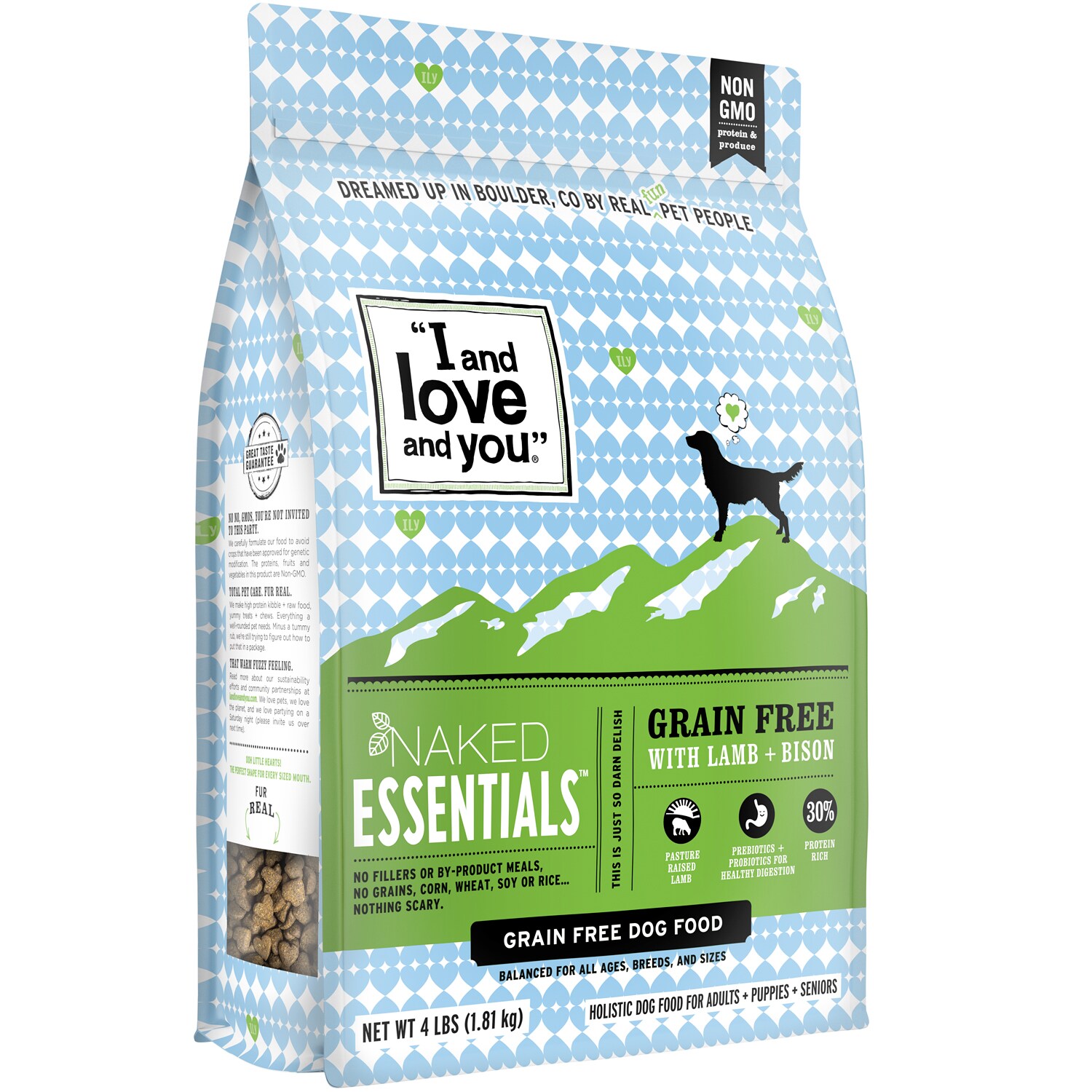 I & Love & You Dog Food Naked Essentials, Lamb + Bison