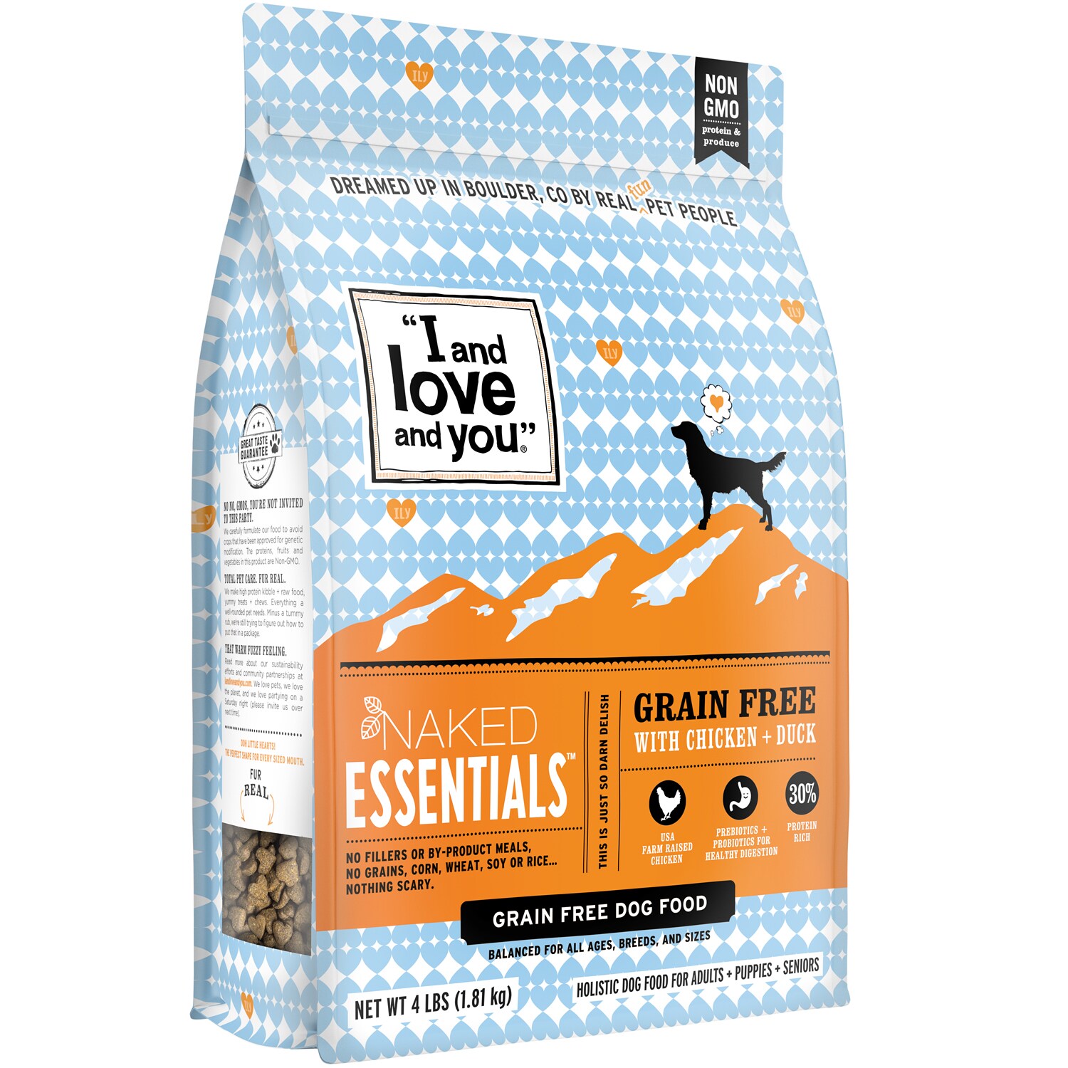 I & Love & You Dog Food, Naked Essentials, Chicken + Duck