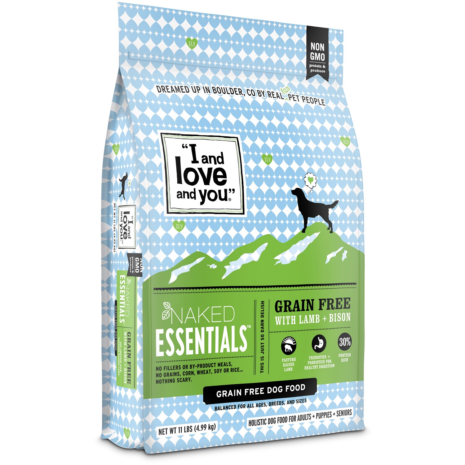 I & Love & You Dog Food, Naked Essentials, Lamb + Bison