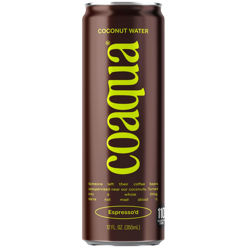 CoAqua Coconut Water, Espresso'd, Can