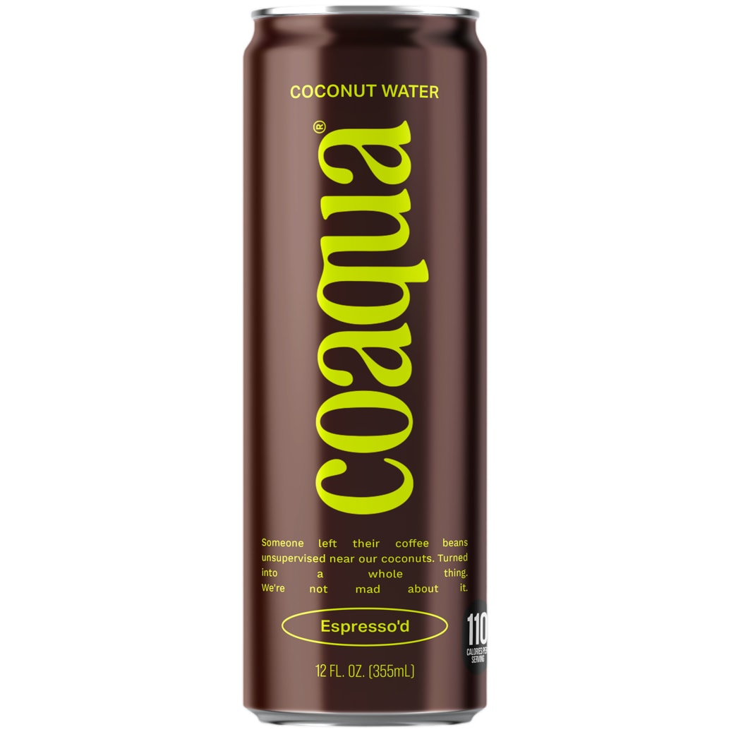 CoAqua Coconut Water, Espresso'd, Can