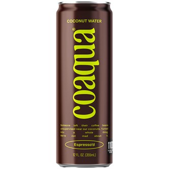 CoAqua Coconut Water, Espresso'd, Can
