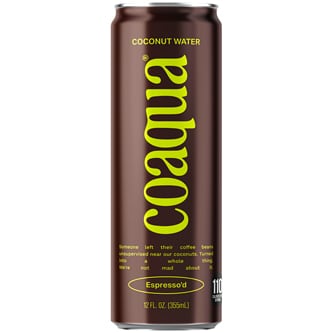 CoAqua Coconut Water, Espresso'd, Can